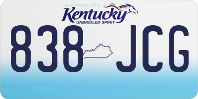 KY license plate 838JCG