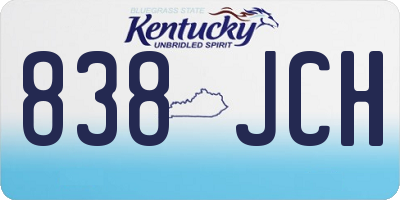 KY license plate 838JCH