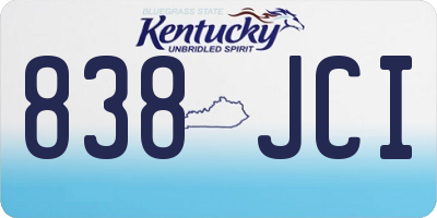 KY license plate 838JCI