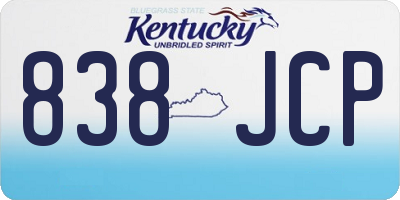 KY license plate 838JCP