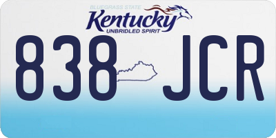KY license plate 838JCR