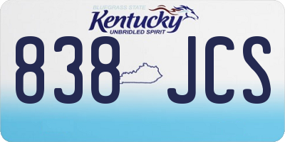 KY license plate 838JCS