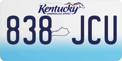 KY license plate 838JCU