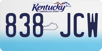 KY license plate 838JCW