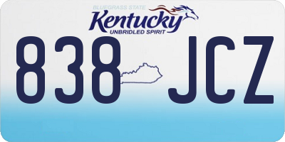 KY license plate 838JCZ