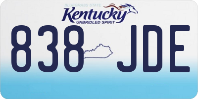 KY license plate 838JDE