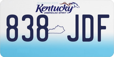 KY license plate 838JDF