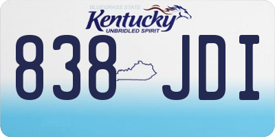 KY license plate 838JDI
