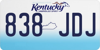 KY license plate 838JDJ