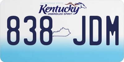 KY license plate 838JDM