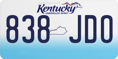 KY license plate 838JDO