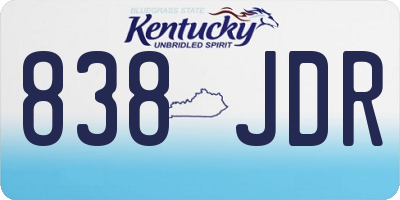 KY license plate 838JDR
