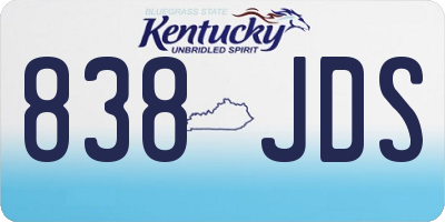 KY license plate 838JDS