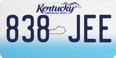 KY license plate 838JEE