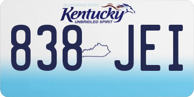 KY license plate 838JEI