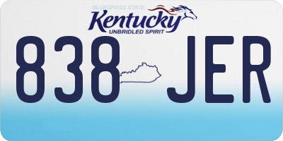 KY license plate 838JER