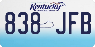KY license plate 838JFB
