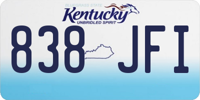 KY license plate 838JFI