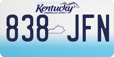 KY license plate 838JFN