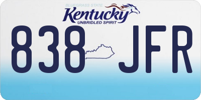 KY license plate 838JFR