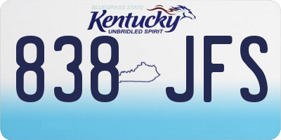 KY license plate 838JFS