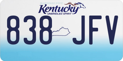 KY license plate 838JFV