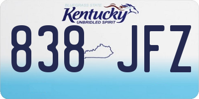 KY license plate 838JFZ