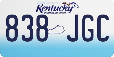 KY license plate 838JGC