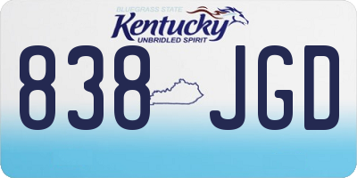 KY license plate 838JGD