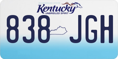 KY license plate 838JGH