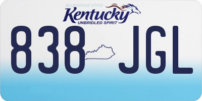 KY license plate 838JGL