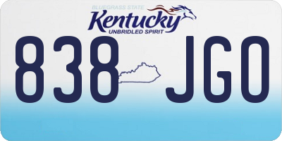 KY license plate 838JGO