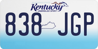 KY license plate 838JGP