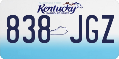 KY license plate 838JGZ