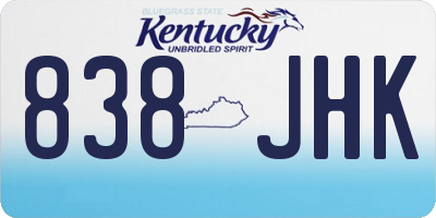 KY license plate 838JHK