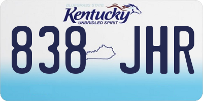 KY license plate 838JHR