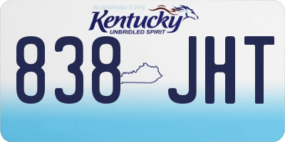 KY license plate 838JHT