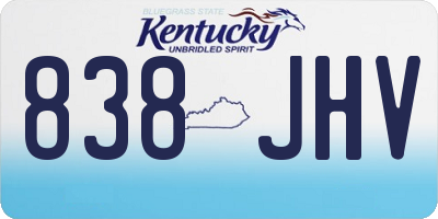 KY license plate 838JHV