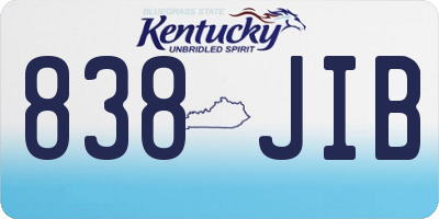 KY license plate 838JIB