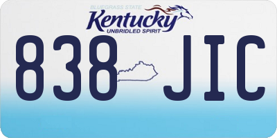 KY license plate 838JIC
