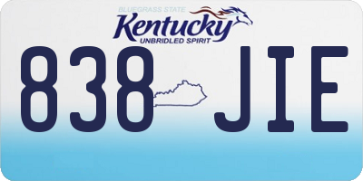 KY license plate 838JIE