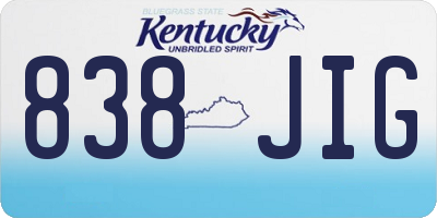 KY license plate 838JIG