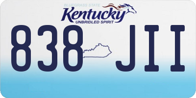 KY license plate 838JII