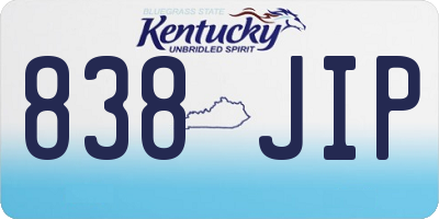 KY license plate 838JIP