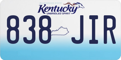 KY license plate 838JIR