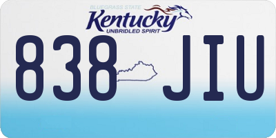 KY license plate 838JIU