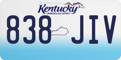 KY license plate 838JIV