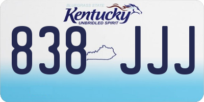 KY license plate 838JJJ