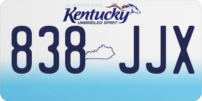 KY license plate 838JJX