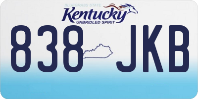 KY license plate 838JKB
